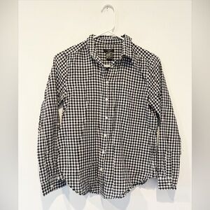 NWT Ann Taylor gingham mini check print cotton button down xsmall petite XSP